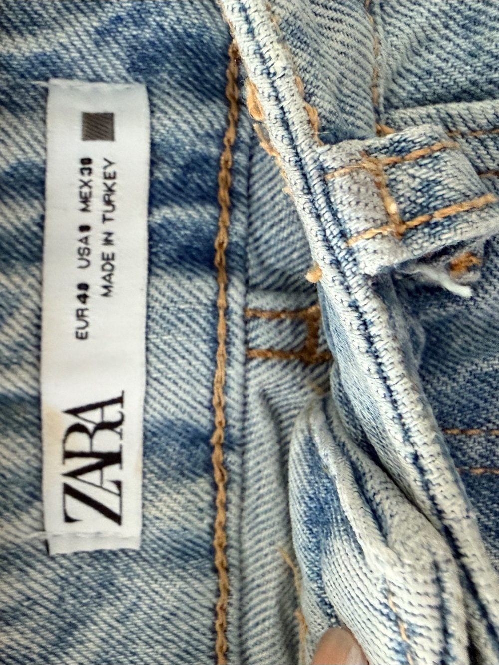 Light Blue Distressed Zara High Waisted Denim Shorts - Picture 5 of 8